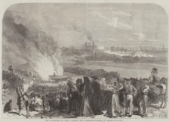 De revolutie in Spanje, het verbranden van de garroteerstelling in Madrid